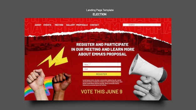 Election landing page design template