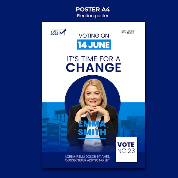 Free PSD election and politics vertical poster template