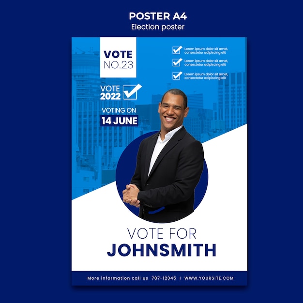 Free PSD election and politics vertical poster template