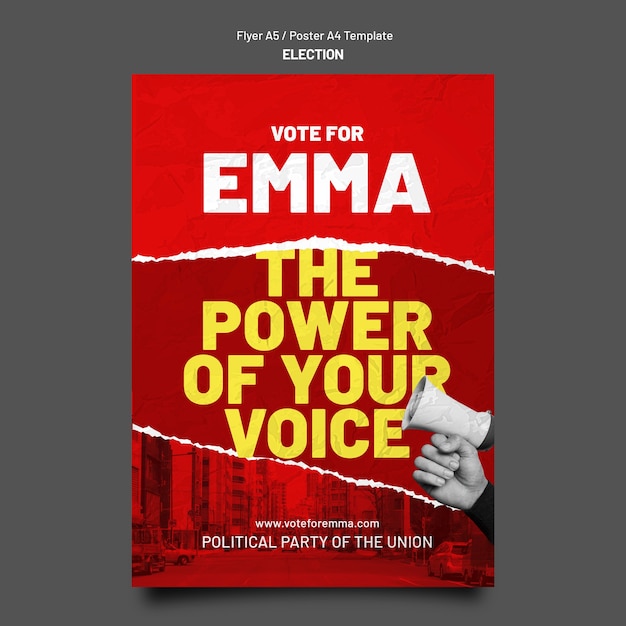 Free PSD election poster design template