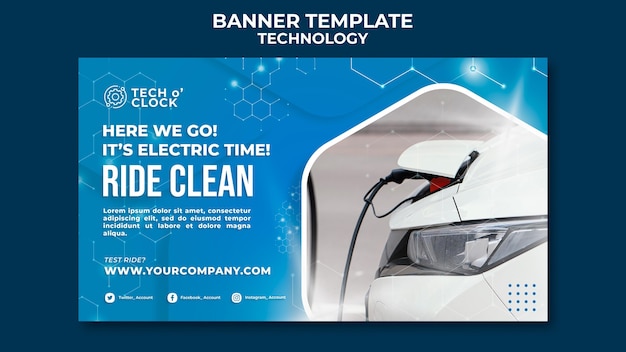 Electric car banner template