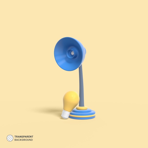 Electric Table lamp light bulb Icon Isolated 3d render illustration