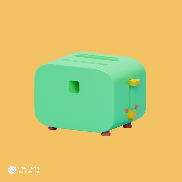 Free PSD electric toaster kitchen appliance icon isolated 3d render illustration