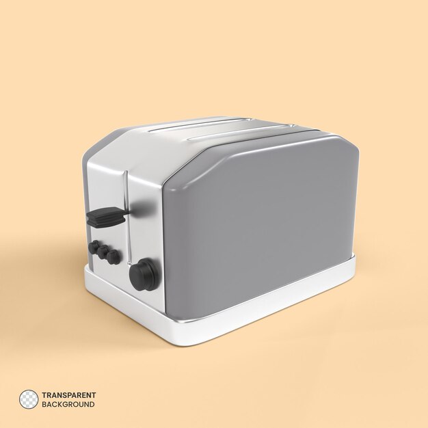 Electric toaster kitchen appliance icon Isolated 3d render Illustration