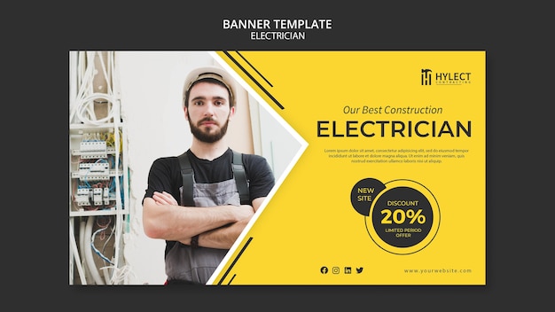 Electrician banner template