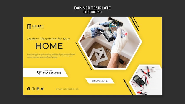 Free PSD electrician banner theme