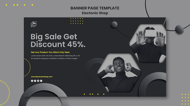 Electronic shop banner template