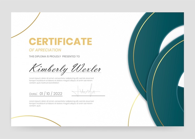 Elegant certificate of appreciation template