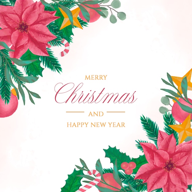 Elegant Christmas background in watercolor style