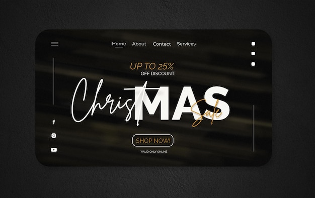 Elegant christmas landing page template