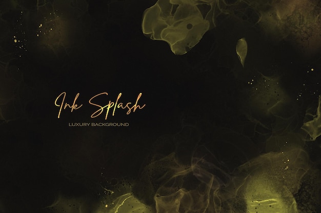 Free PSD elegant dark &amp; gold ink background