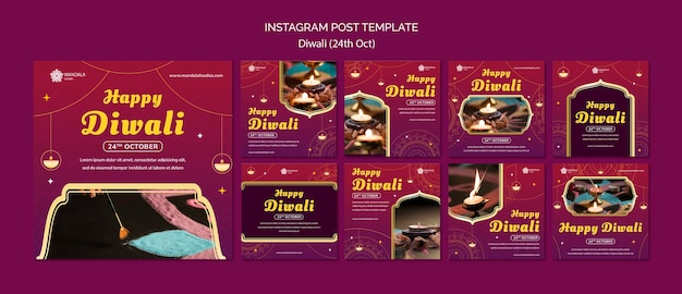 Free PSD elegant diwali template design