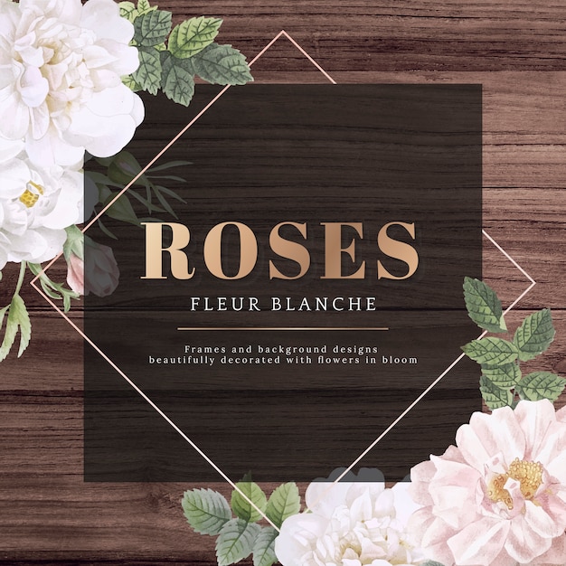 Free PSD elegant floral frame