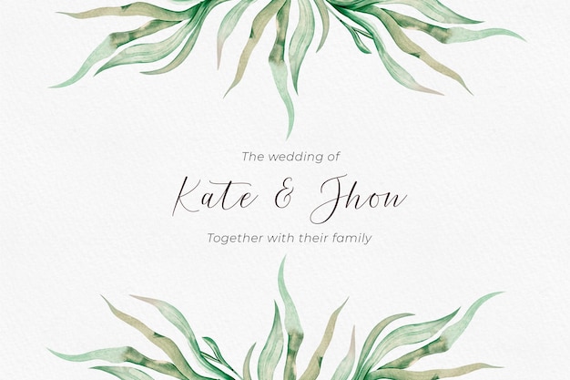 Free PSD elegant floral wedding invitation