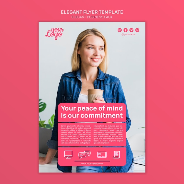 Free PSD elegant flyer template for business