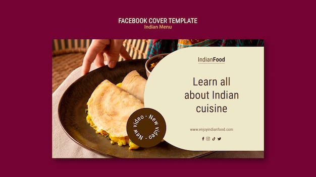 Free PSD elegant indian food template design