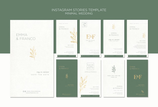 Free PSD elegant instagram stories collection for wedding