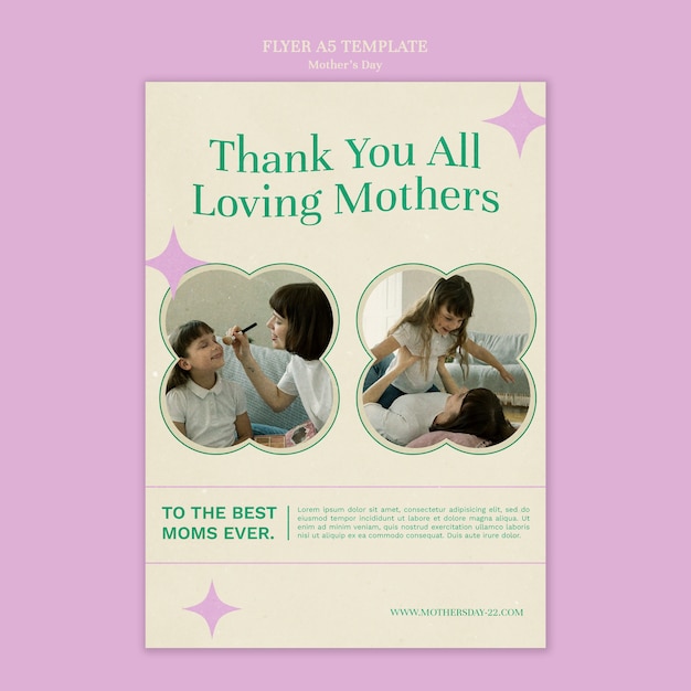 Free PSD elegant uk mother's day poster template