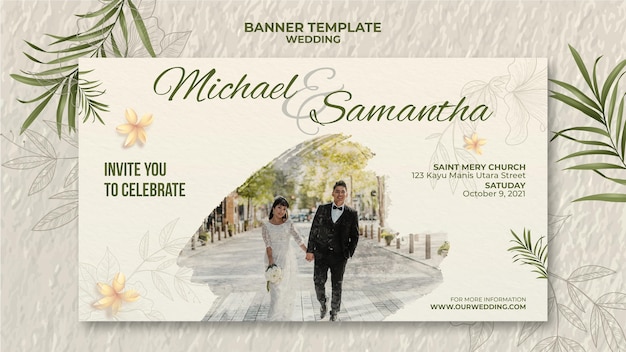 Free PSD elegant wedding banner template