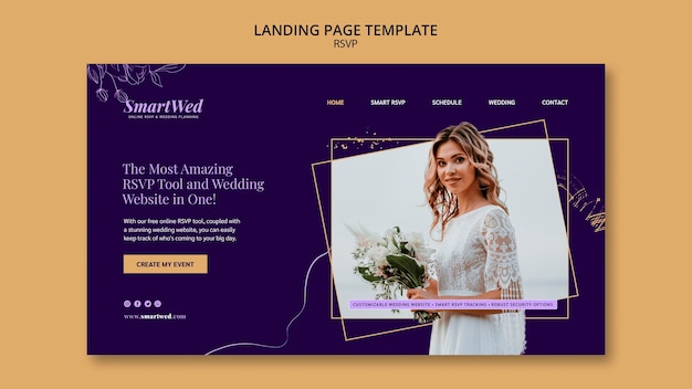 Free PSD elegant wedding  design template