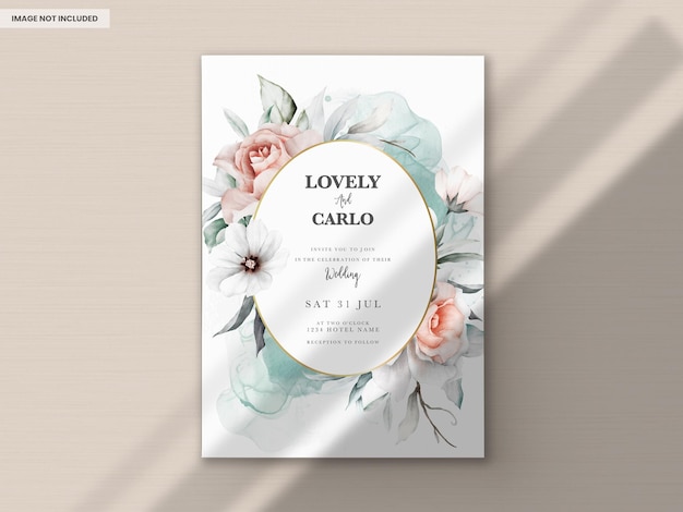 elegant wedding invitation with a beautiful flower arrangement