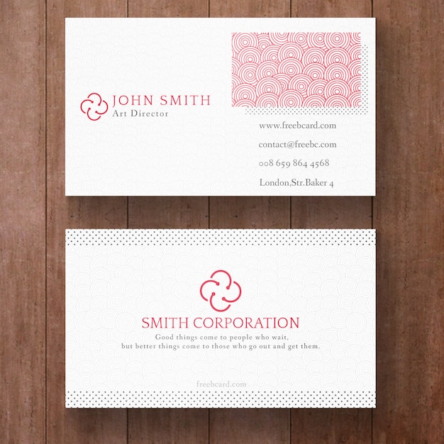 Elegant white and red corporate card