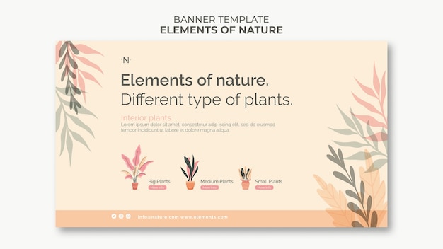 Free PSD elements of nature banner template