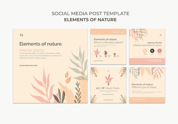 Elements of nature social media posts