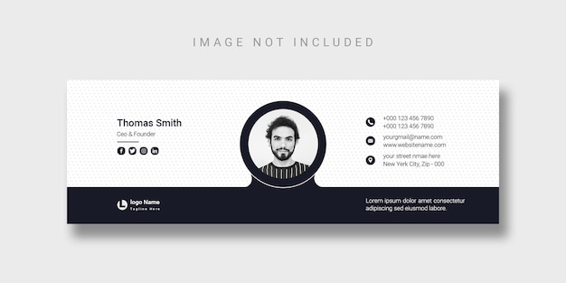 Free PSD email signature template design or facebook cover template