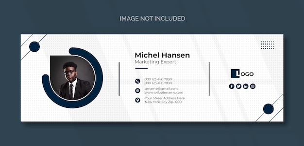 Email signature template or email footer and personal social media cover design