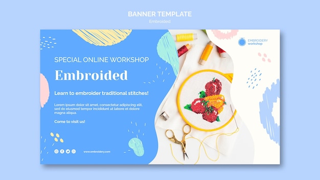 Embroided banner template