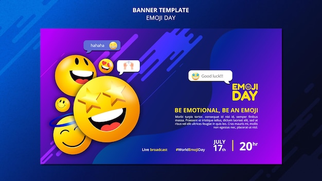 Free PSD emoji day banner template