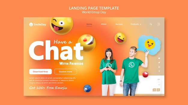 Emoji day landing page template