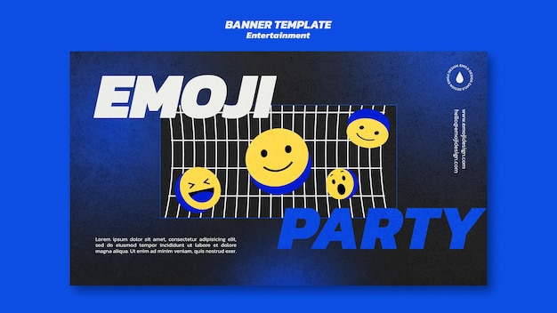 Free PSD emoji party banner template