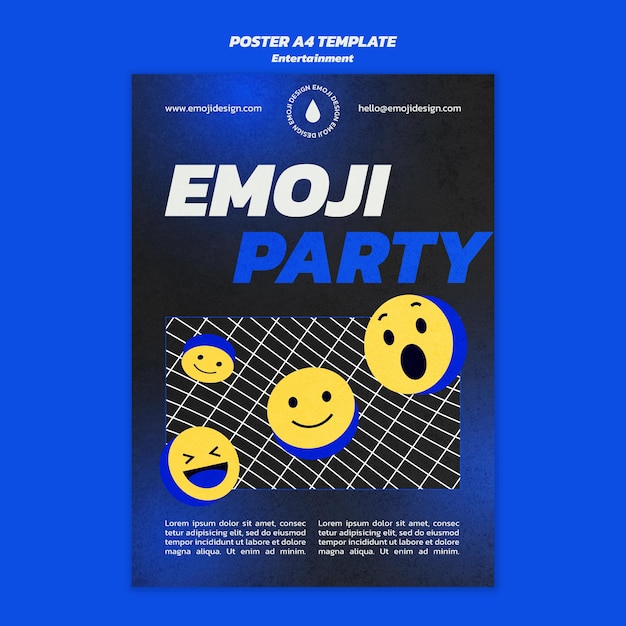 Free PSD emoji party poster template