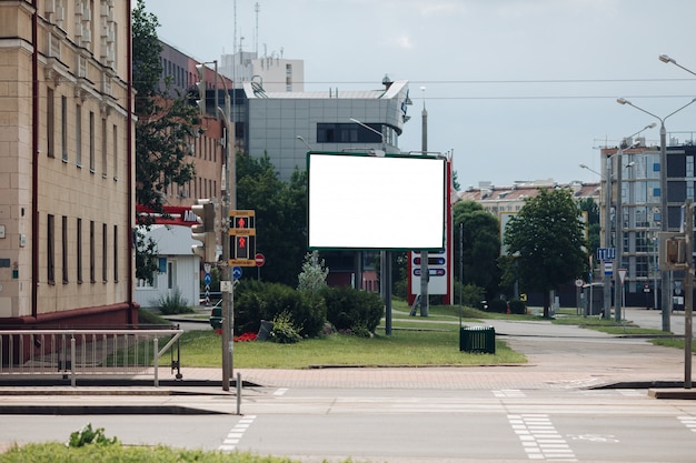 Empty billboard in the city