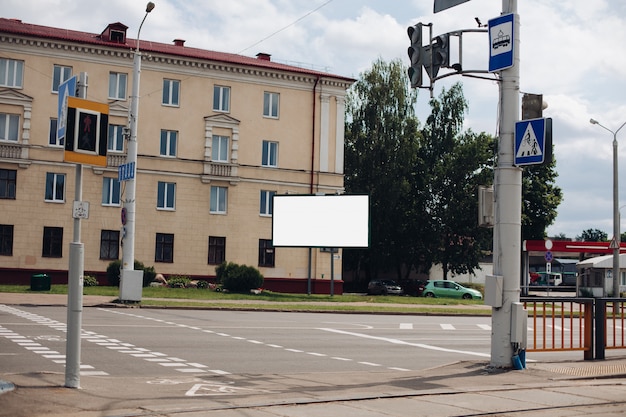 Empty billboard in the city