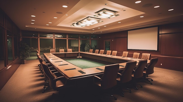 Free PSD empty conference room generative ai