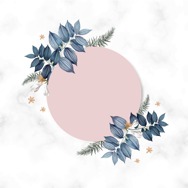 Free PSD empty floral card frame design