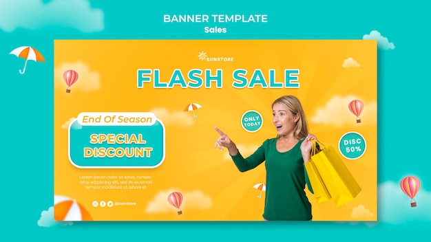 End season flash sale banner template