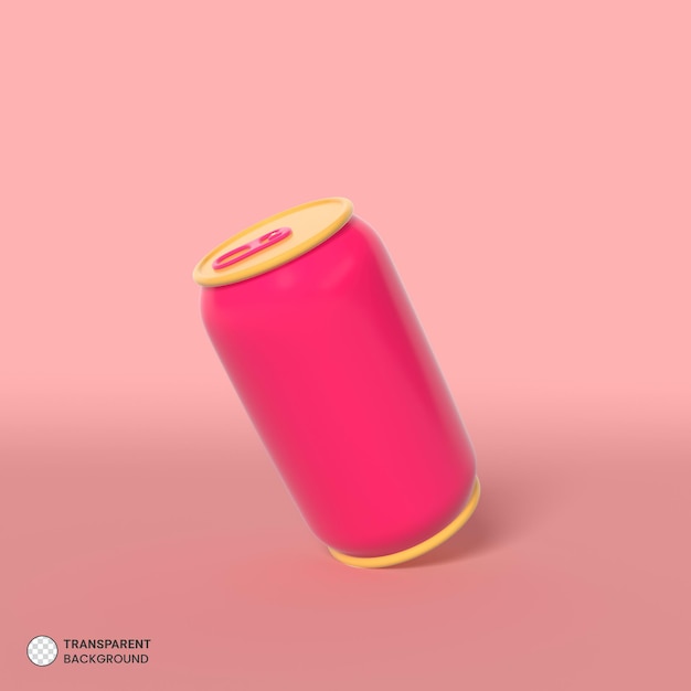 Energy drink soda can icon Isolated 3d render Illustration