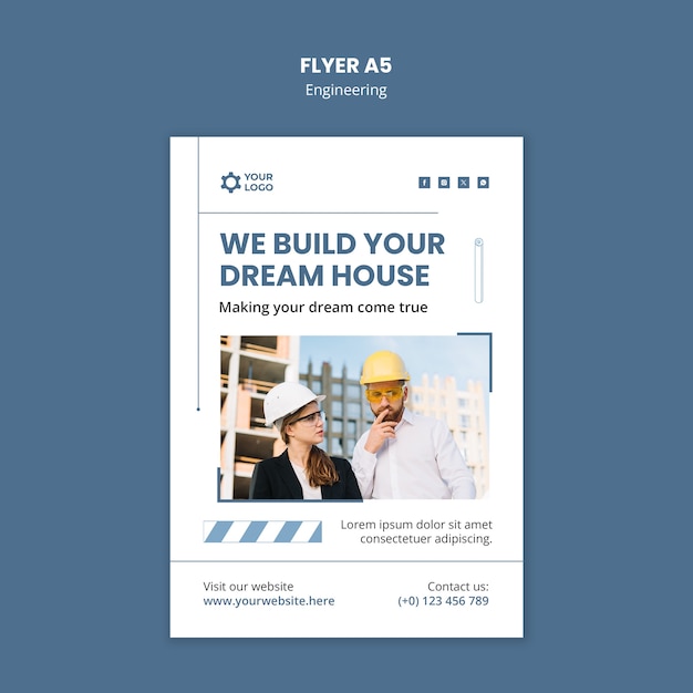 Free PSD engineering flyer template design