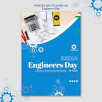 Free PSD engineers day poster template