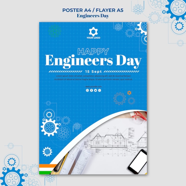 Free PSD engineers day poster