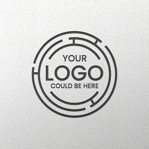 Free PSD engraved black logo mockup