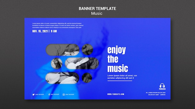 Free PSD enjoy the music banner template