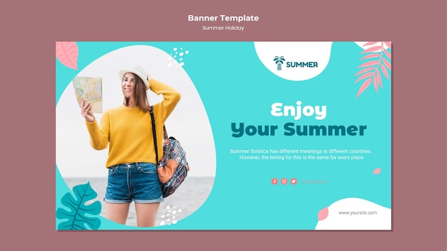 Free PSD enjoy summer holiday banner template