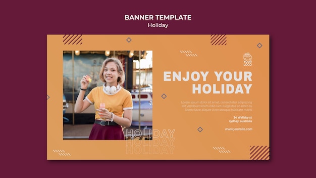 Free PSD enjoy your holiday banner template