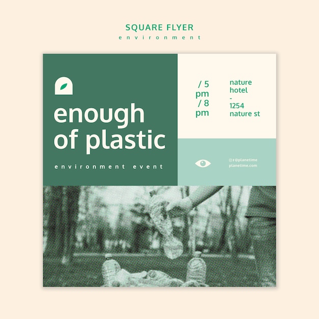 Free PSD environment square flyer concept mock-up