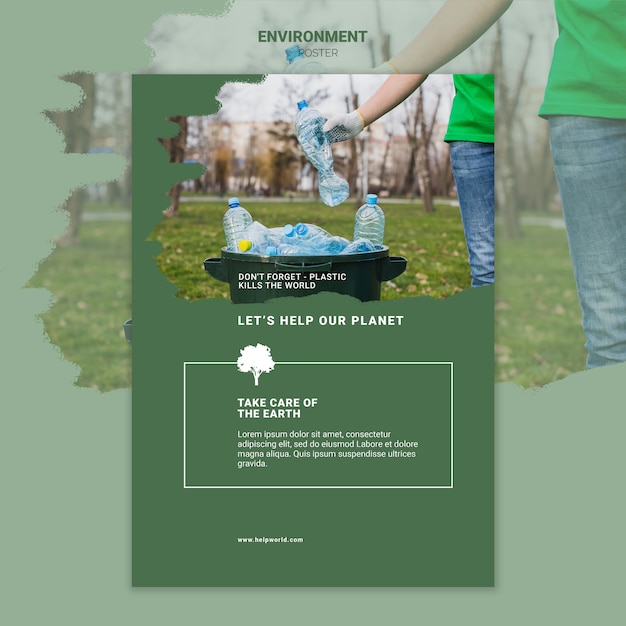 Free PSD environment take care of the earth poster